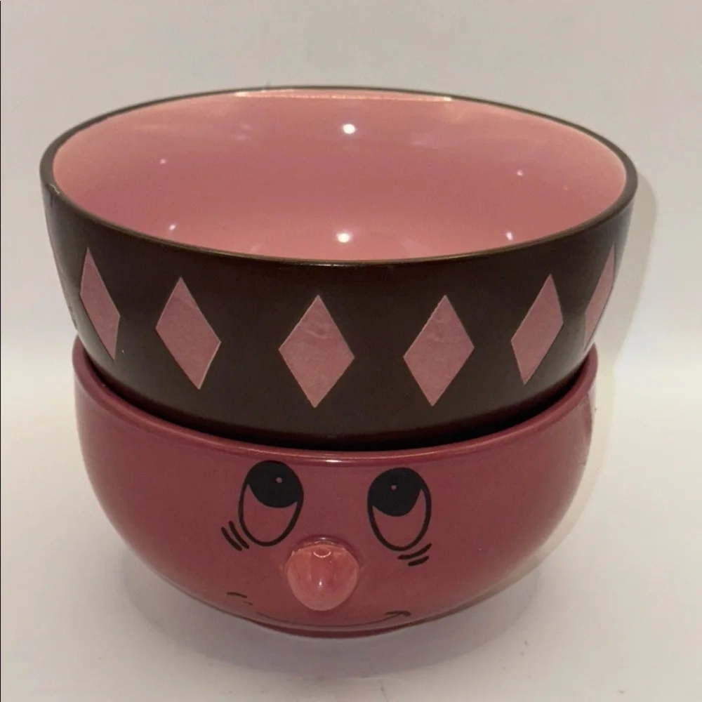 Vintage living ware funny face bowl set